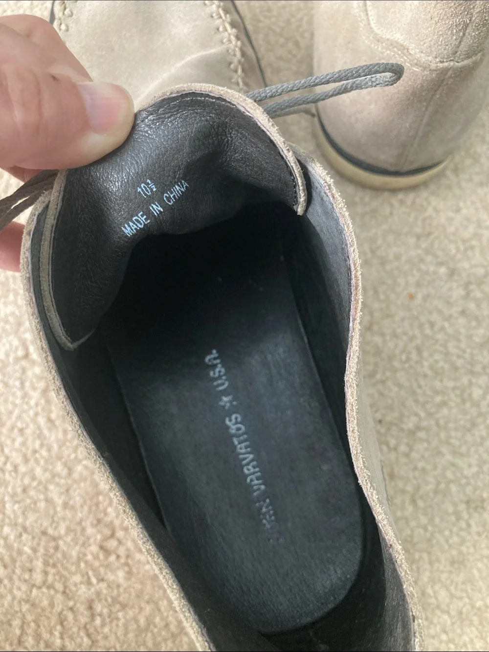 John Varvatos Taupe Suede Chukka Boots